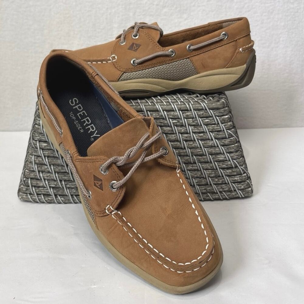 Sperry Top Sider Men's Size 8Leeward 2 Eye Boat Shoes Sahara NEW